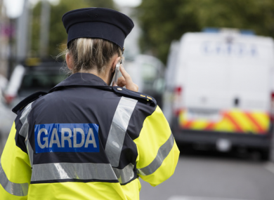 Garda at scene of murder.