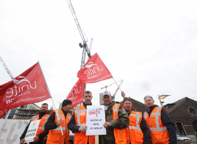 Crane operators at a previous demonstration.