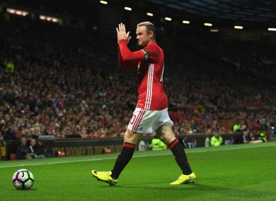 Manchester United's Wayne Rooney during his testimonial against Everton.