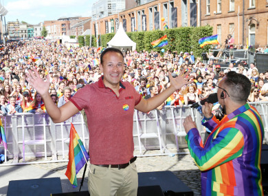 Taoiseach Leo Varadkar at the Pride Parade 2017 in Dublin.