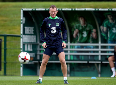 Glenn Whelan pictured at Ireland training today.