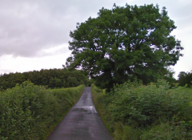 The area close to where the crash happened, at Boston, Co Tipperary.