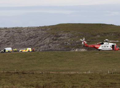 Emergency services at the scene near Doonbeg in Co Clare this morning.