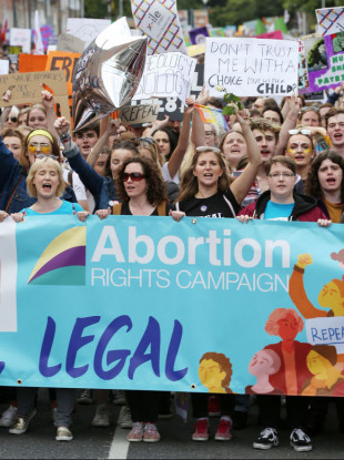 Protesters marching at the sixth annual March for Choice in Dublin last week