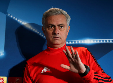 Manchester United manager Jose Mourinho during the press conference at the AON Training Complex, Carrington.