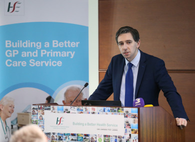Minister Simon Harris today at the launch of the report.
