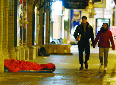 File photo of a rough sleeper in Dublin.