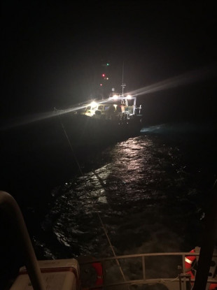 The vessel being towed.