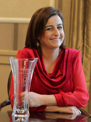 Paula Robinson with her Carer of the Year award.