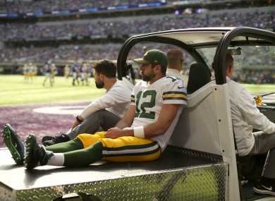Aaron Rodgers after his injury.