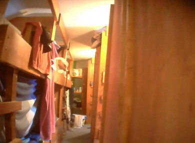 Bunk beds in a property in Kilmainham, where 16 people were sharing a single room.