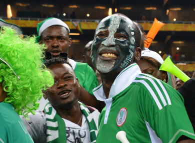 Nigeria's fans and supporters during the 2013 Orange Africa Cup of Nations Final soccer match, Nigeria v Burkina Faso, at Soccer City stadium in Johannesburg.