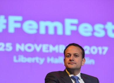 Leo Varadkar at the opening of #FemFest 2017, a conference for young women aged 16-25.