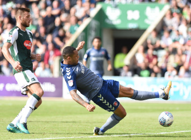 Edwards (left) has featured 30 times for Plymouth this season.