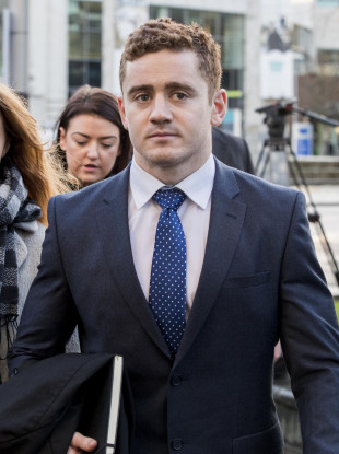 Paddy Jackson arriving at Belfast Crown Court yesterday