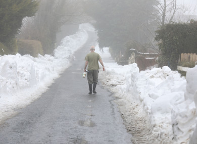 A man nips out for milk in Kilteel on the Wicklow/Kildare/Dublin border.