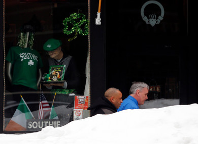 A snowy St. Patrick's Day in Boston in 2015.
