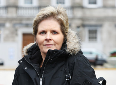 Lesley-Anne Stephens at a protest outside Leinster House by Mesh Survivors Ireland in January.