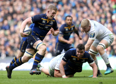 Leavy broke through for Leinster's second try yesterday.