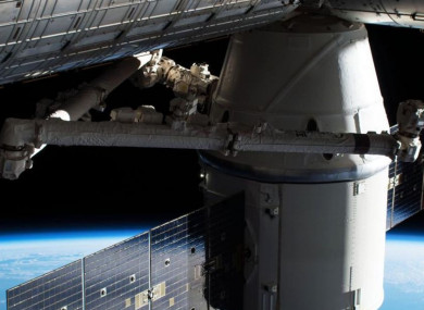 The Dragon capsule at the ISS