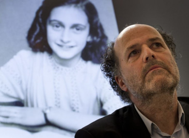 Ronald Leopold of the Anne Frank Foundation listens during a press conference at the foundation's office in Amsterdam, the Netherlands, today.