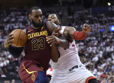 LeBron James in action against the Raptors.