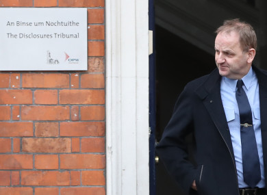 Maurice McCabe leaving the Tribunal at Dublin Castle.