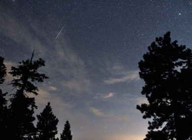 A Perseid meteor streaks across the sky over the Spring Mountains National Recreation Area, 45 miles northwest of Las Vegas.