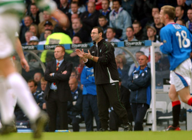 O'Neill managing Celtic in an Old Firm derby at Ibrox back in 2003.
