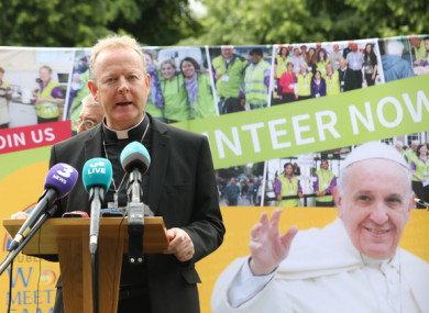 Archbishop Eamon Martin speaking in Maynooth this morning.
