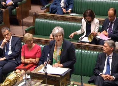 Prime Minister Theresa May makes a statement in the House of Commons yesterday.