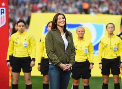 Solo before a US women's national team game in San Diego last January.