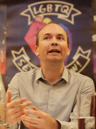 Solidarity Paul Murphy TD in Buswells Hotel this morning