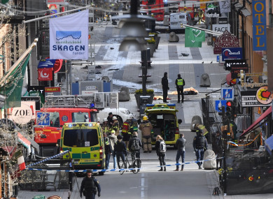 Stockholm in Sweden after a beer truck crashed into an upscale department store in April 2017.
