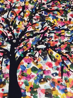 The piece of artwork was created by a local craft group with help from some of the friends and family.