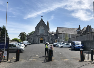 Emergency services at the scene outside the Immaculate Conception Church in Clondalkin, Dublin last month