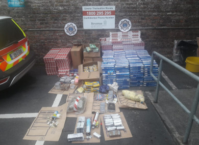 Items seized by gardaí and revenue officers in Limerick on 14 August.