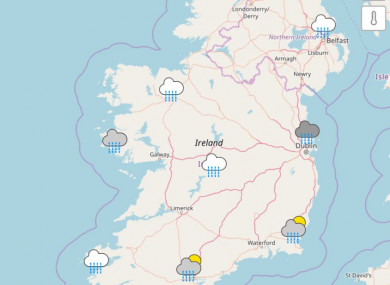 Rainfall over Ireland