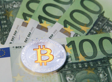 Bitcoin cryptocurrency symbolic coin.