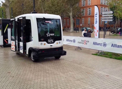 The EZ10 driverless vehicle.