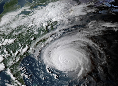 Hurricane Florence off the eastern coast of the United States