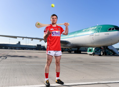 Daniel Kearney at today's Aer Lingus jersey launch for the Fenway Hurling Classic.