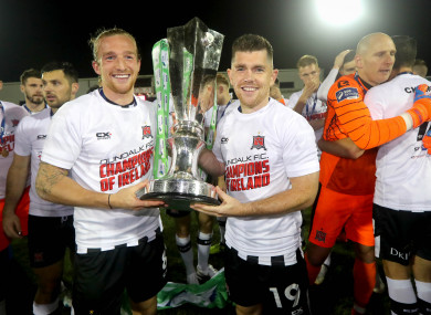 Murray (right) holds the SSE Airtricity League title at Oriel Park.