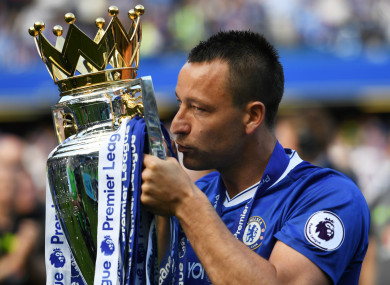 John Terry lifts the Premier League title