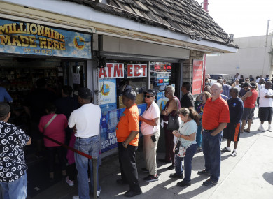 There were long queues to buy tickets for the lotto.