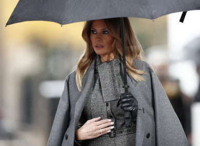 US First lady Melania Trump at a commemoration ceremony for Armistice Day, Paris.