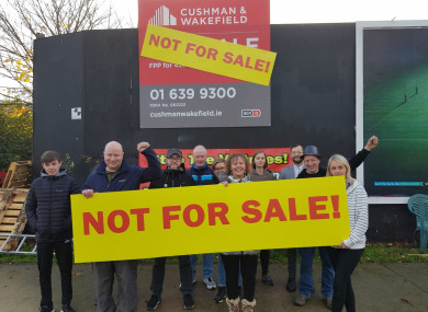 Protesters at the Sandyford site today.