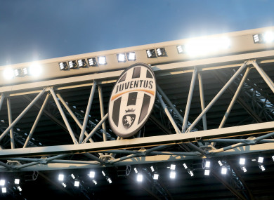 A view of the club crest at Juventus Stadium.