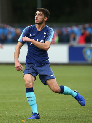 Parrott in action for Tottenham in Eindhoven on Tuesday afternoon.