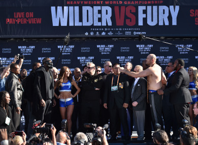 Undefeated heavyweights Deontay Wilder (left) and Tyson Fury will go head-to-head in LA on Saturday night.